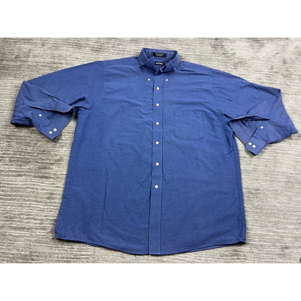 Puritan Button Down Shirt Mens 2XL Blue Oxford Long Sleeve Cotton Blend Pocket